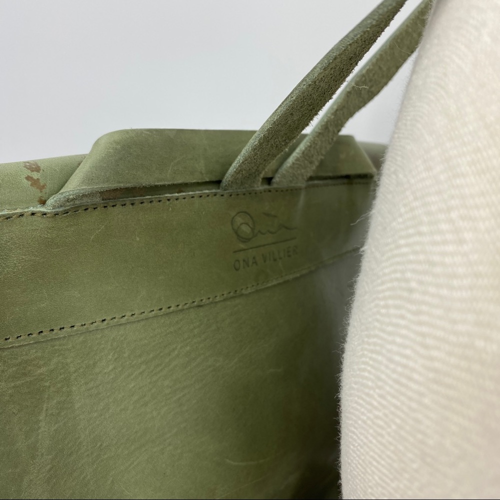 šONA VILLIERšOlive HANDCRAFTED Leather Backpack - Picture 6 of 15